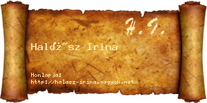 Halász Irina névjegykártya