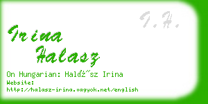irina halasz business card